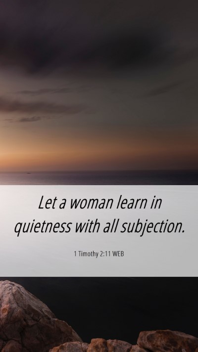 Picture 06 - 1 Timothy 2:11 WEB Mobile Phone Wallpaper - Let a woman learn in quietness with all - Mobile Bible Verse Wallpaper