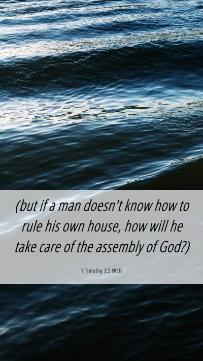 Picture 06 - 1 Timothy 3:5 WEB Mobile Phone Wallpaper - (but if a man doesn't know how to rule his own - Mobile Bible Verse Wallpaper