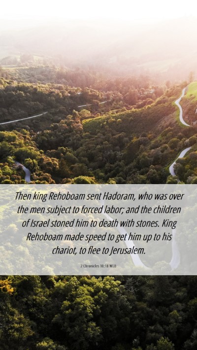 Picture 06 - 2 Chronicles 10:18 WEB Mobile Phone Wallpaper - Then king Rehoboam sent Hadoram, who was over the - Mobile Bible Verse Wallpaper