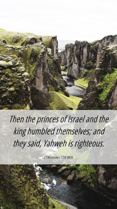 Picture 06 - 2 Chronicles 12:6 WEB Mobile Phone Wallpaper - Then the princes of Israel and the king humbled - Mobile Bible Verse Wallpaper