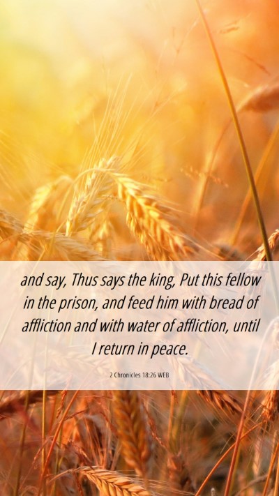 Picture 06 - 2 Chronicles 18:26 WEB Mobile Phone Wallpaper - and say, Thus says the king, Put this fellow in - Mobile Bible Verse Wallpaper
