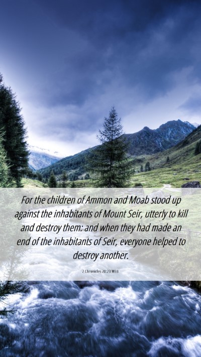 Picture 06 - 2 Chronicles 20:23 WEB Mobile Phone Wallpaper - For the children of Ammon and Moab stood up - Mobile Bible Verse Wallpaper