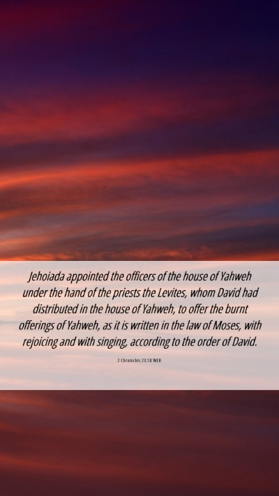 Picture 06 - 2 Chronicles 23:18 WEB Mobile Phone Wallpaper - Jehoiada appointed the officers of the house of - Mobile Bible Verse Wallpaper