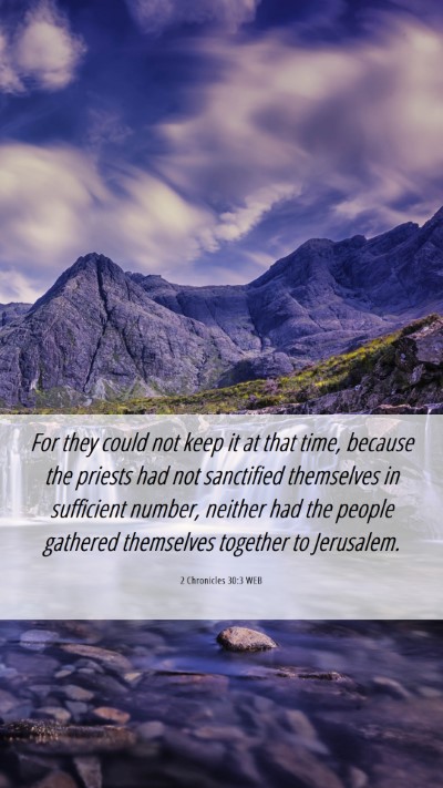 Picture 06 - 2 Chronicles 30:3 WEB Mobile Phone Wallpaper - For they could not keep it at that time, because - Mobile Bible Verse Wallpaper