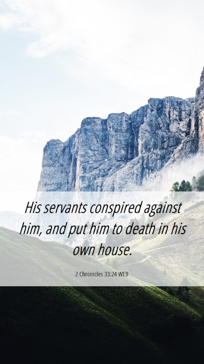 Picture 06 - 2 Chronicles 33:24 WEB Mobile Phone Wallpaper - His servants conspired against him, and put him - Mobile Bible Verse Wallpaper