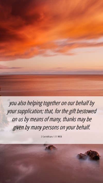 Picture 06 - 2 Corinthians 1:11 WEB Mobile Phone Wallpaper - you also helping together on our behalf by your - Mobile Bible Verse Wallpaper