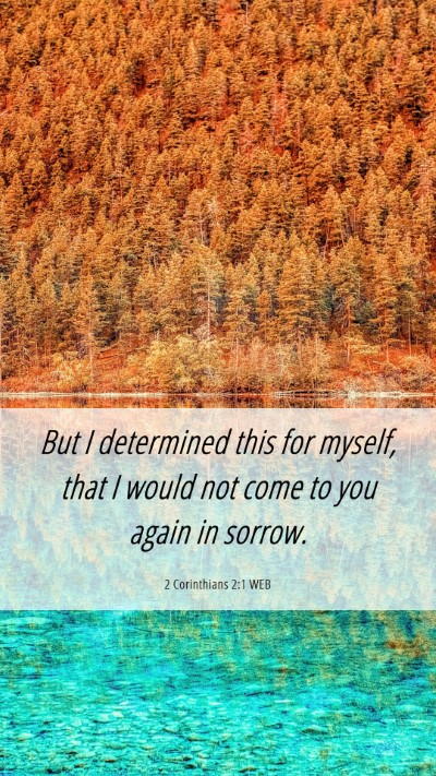 Picture 06 - 2 Corinthians 2:1 WEB Mobile Phone Wallpaper - But I determined this for myself, that I would - Mobile Bible Verse Wallpaper