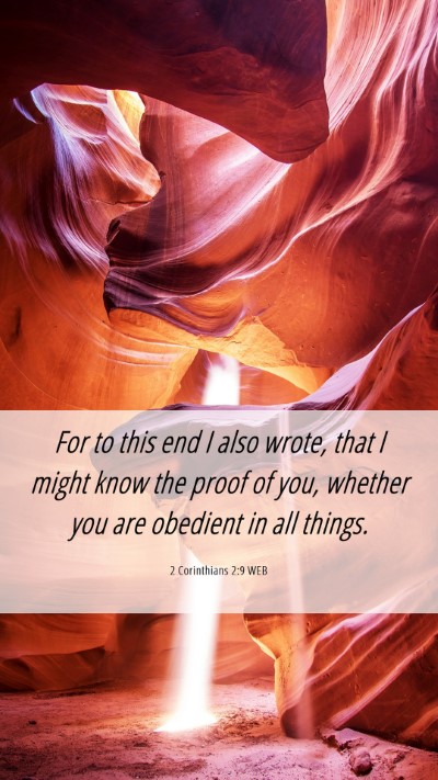 Picture 06 - 2 Corinthians 2:9 WEB Mobile Phone Wallpaper - For to this end I also wrote, that I might know - Mobile Bible Verse Wallpaper