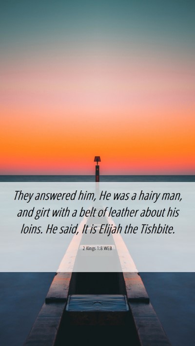 Picture 06 - 2 Kings 1:8 WEB Mobile Phone Wallpaper - They answered him, He was a hairy man, and girt - Mobile Bible Verse Wallpaper