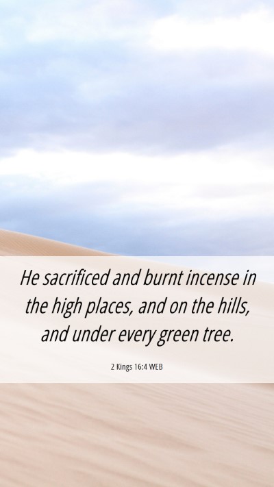 Picture 06 - 2 Kings 16:4 WEB Mobile Phone Wallpaper - He sacrificed and burnt incense in the high - Mobile Bible Verse Wallpaper