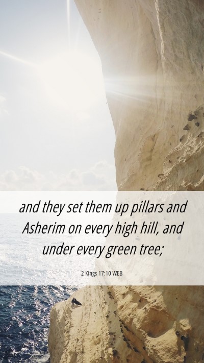 Picture 06 - 2 Kings 17:10 WEB Mobile Phone Wallpaper - and they set them up pillars and Asherim on every - Mobile Bible Verse Wallpaper