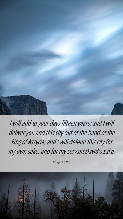 Picture 06 - 2 Kings 20:6 WEB Mobile Phone Wallpaper - I will add to your days fifteen years; and I will - Mobile Bible Verse Wallpaper