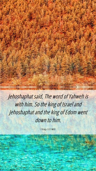 Picture 06 - 2 Kings 3:12 WEB Mobile Phone Wallpaper - Jehoshaphat said, The word of Yahweh is with him. - Mobile Bible Verse Wallpaper