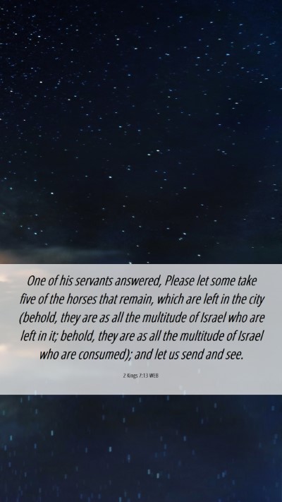 Picture 06 - 2 Kings 7:13 WEB Mobile Phone Wallpaper - One of his servants answered, Please let some - Mobile Bible Verse Wallpaper