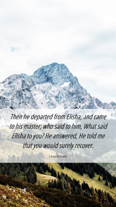 Picture 06 - 2 Kings 8:14 WEB Mobile Phone Wallpaper - Then he departed from Elisha, and came to his - Mobile Bible Verse Wallpaper