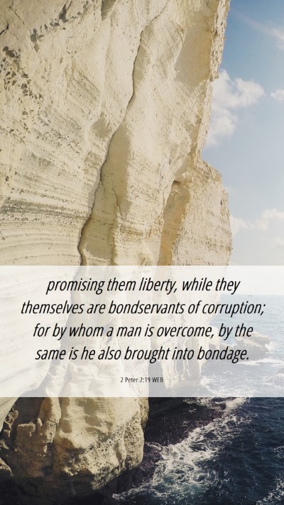 Picture 06 - 2 Peter 2:19 WEB Mobile Phone Wallpaper - promising them liberty, while they themselves are - Mobile Bible Verse Wallpaper