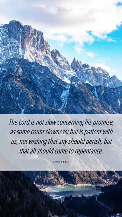 Picture 06 - 2 Peter 3:9 WEB Mobile Phone Wallpaper - The Lord is not slow concerning his promise, as - Mobile Bible Verse Wallpaper