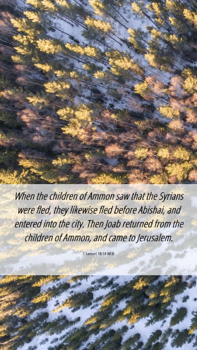 Picture 06 - 2 Samuel 10:14 WEB Mobile Phone Wallpaper - When the children of Ammon saw that the Syrians - Mobile Bible Verse Wallpaper