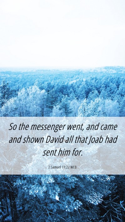 Picture 06 - 2 Samuel 11:22 WEB Mobile Phone Wallpaper - So the messenger went, and came and shown David - Mobile Bible Verse Wallpaper