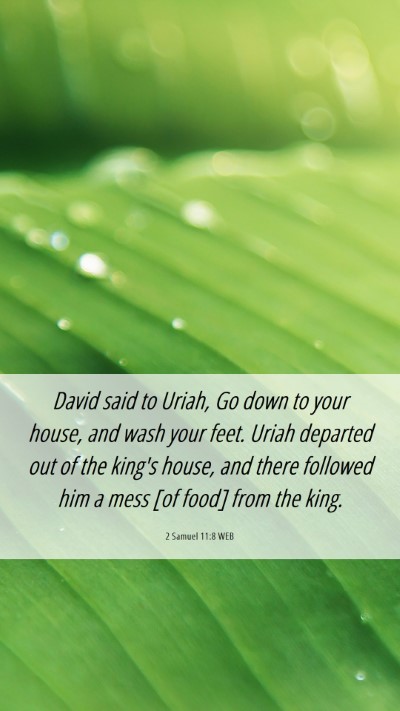 Picture 06 - 2 Samuel 11:8 WEB Mobile Phone Wallpaper - David said to Uriah, Go down to your house, and - Mobile Bible Verse Wallpaper