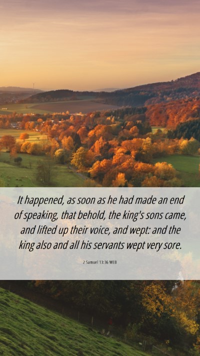 Picture 06 - 2 Samuel 13:36 WEB Mobile Phone Wallpaper - It happened, as soon as he had made an end of - Mobile Bible Verse Wallpaper