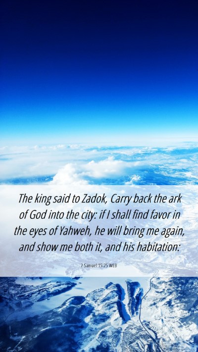 Picture 06 - 2 Samuel 15:25 WEB Mobile Phone Wallpaper - The king said to Zadok, Carry back the ark of God - Mobile Bible Verse Wallpaper