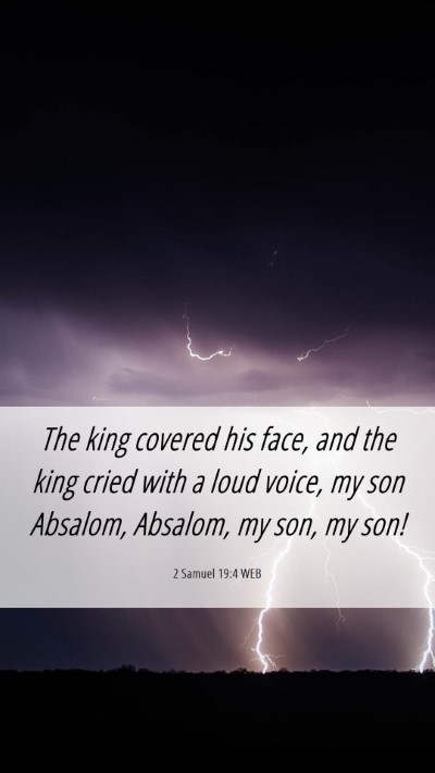 Picture 06 - 2 Samuel 19:4 WEB Mobile Phone Wallpaper - The king covered his face, and the king cried - Mobile Bible Verse Wallpaper