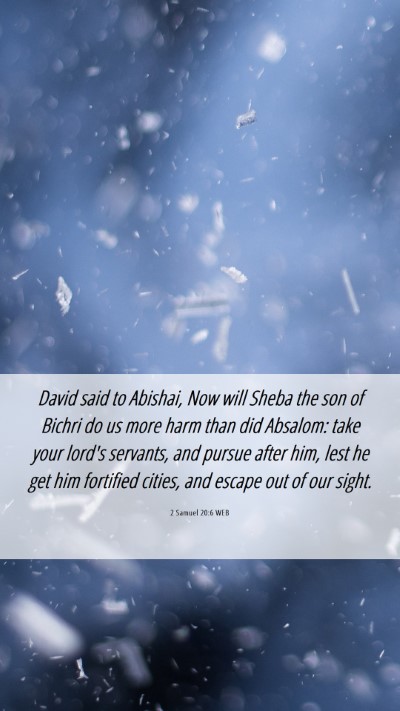Picture 06 - 2 Samuel 20:6 WEB Mobile Phone Wallpaper - David said to Abishai, Now will Sheba the son of - Mobile Bible Verse Wallpaper