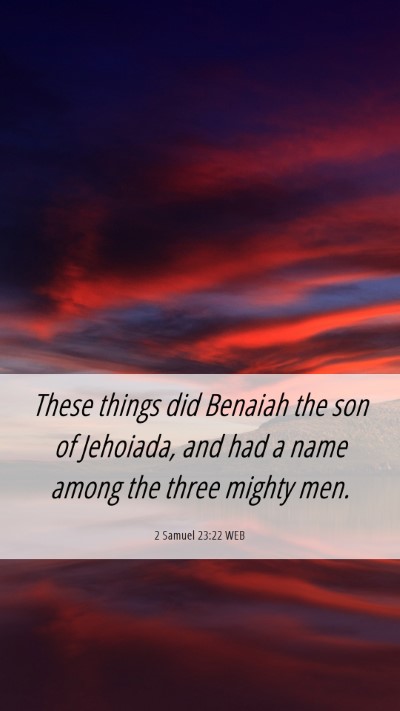 Picture 06 - 2 Samuel 23:22 WEB Mobile Phone Wallpaper - These things did Benaiah the son of Jehoiada, and - Mobile Bible Verse Wallpaper
