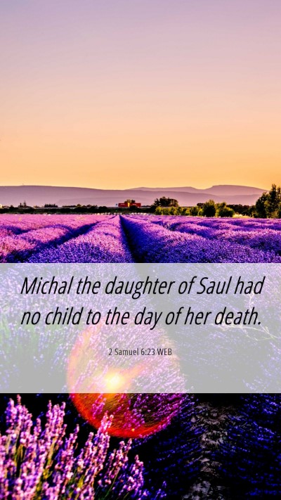 Picture 06 - 2 Samuel 6:23 WEB Mobile Phone Wallpaper - Michal the daughter of Saul had no child to the - Mobile Bible Verse Wallpaper
