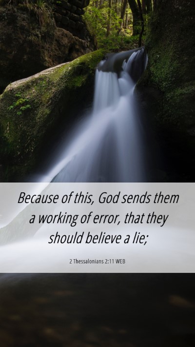 Picture 06 - 2 Thessalonians 2:11 WEB Mobile Phone Wallpaper - Because of this, God sends them a working of - Mobile Bible Verse Wallpaper