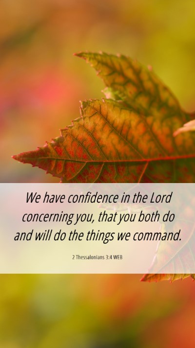 Picture 06 - 2 Thessalonians 3:4 WEB Mobile Phone Wallpaper - We have confidence in the Lord concerning you, - Mobile Bible Verse Wallpaper