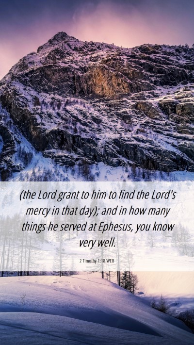 Picture 06 - 2 Timothy 1:18 WEB Mobile Phone Wallpaper - (the Lord grant to him to find the Lord's mercy - Mobile Bible Verse Wallpaper