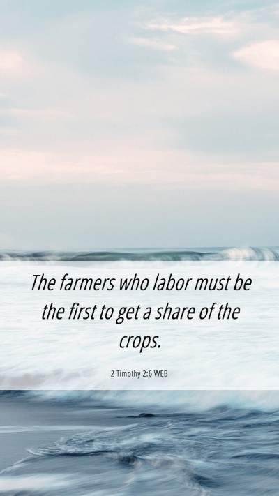 Picture 06 - 2 Timothy 2:6 WEB Mobile Phone Wallpaper - The farmers who labor must be the first to get a - Mobile Bible Verse Wallpaper