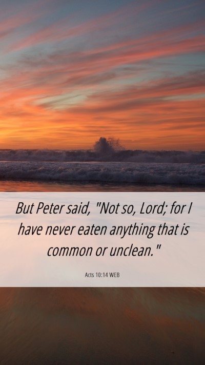 Picture 06 - Acts 10:14 WEB Mobile Phone Wallpaper - But Peter said, 