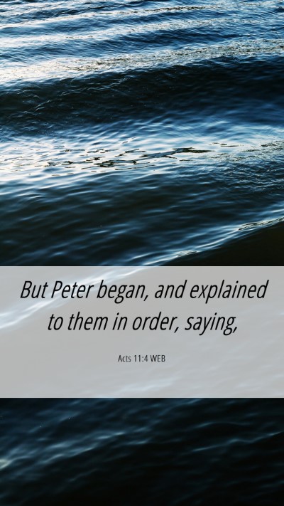 Picture 06 - Acts 11:4 WEB Mobile Phone Wallpaper - But Peter began, and explained to them in order, - Mobile Bible Verse Wallpaper