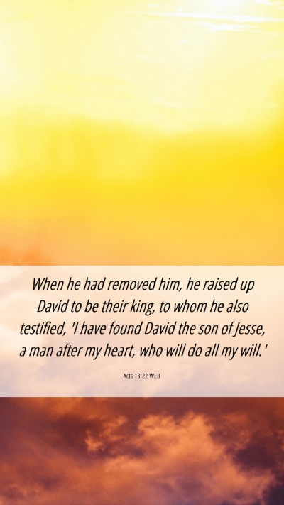 Picture 06 - Acts 13:22 WEB Mobile Phone Wallpaper - When he had removed him, he raised up David to be - Mobile Bible Verse Wallpaper