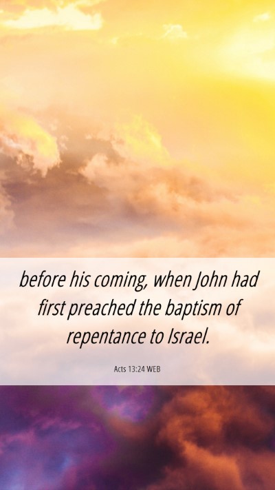 Picture 06 - Acts 13:24 WEB Mobile Phone Wallpaper - before his coming, when John had first preached - Mobile Bible Verse Wallpaper