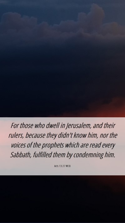 Picture 06 - Acts 13:27 WEB Mobile Phone Wallpaper - For those who dwell in Jerusalem, and their - Mobile Bible Verse Wallpaper
