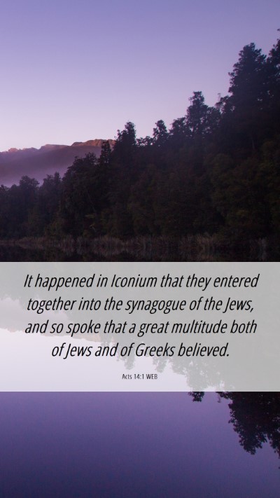 Picture 06 - Acts 14:1 WEB Mobile Phone Wallpaper - It happened in Iconium that they entered together - Mobile Bible Verse Wallpaper