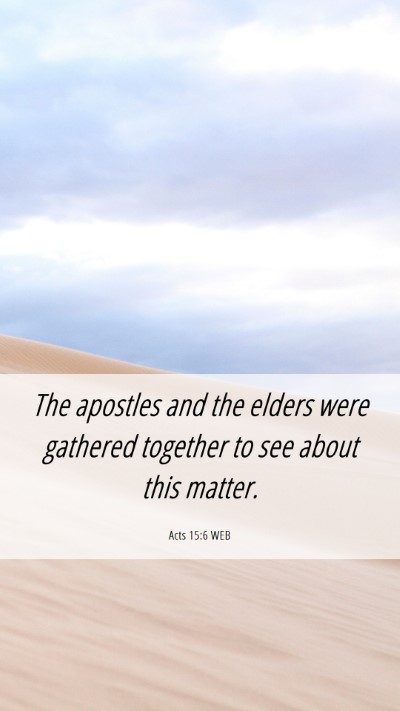 Picture 06 - Acts 15:6 WEB Mobile Phone Wallpaper - The apostles and the elders were gathered - Mobile Bible Verse Wallpaper