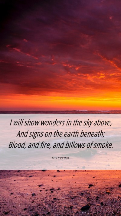 Picture 06 - Acts 2:19 WEB Mobile Phone Wallpaper - I will show wonders in the sky above, And signs - Mobile Bible Verse Wallpaper