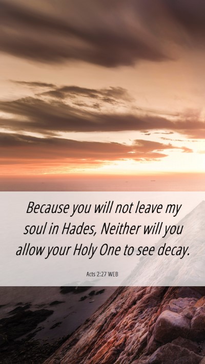 Picture 06 - Acts 2:27 WEB Mobile Phone Wallpaper - Because you will not leave my soul in Hades, - Mobile Bible Verse Wallpaper