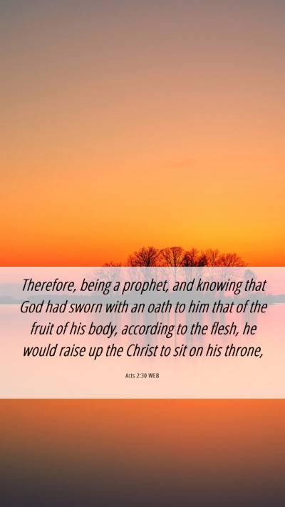 Picture 06 - Acts 2:30 WEB Mobile Phone Wallpaper - Therefore, being a prophet, and knowing that God - Mobile Bible Verse Wallpaper