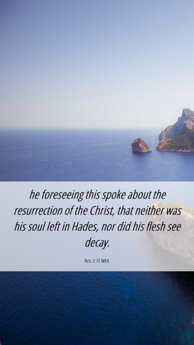 Picture 06 - Acts 2:31 WEB Mobile Phone Wallpaper - he foreseeing this spoke about the resurrection - Mobile Bible Verse Wallpaper