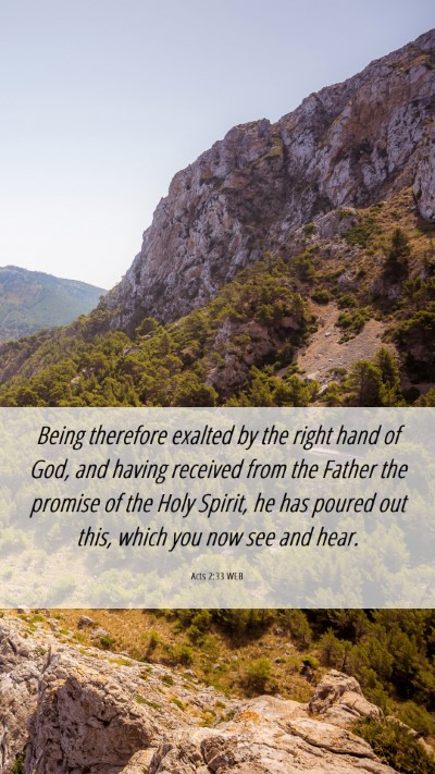 Picture 06 - Acts 2:33 WEB Mobile Phone Wallpaper - Being therefore exalted by the right hand of God, - Mobile Bible Verse Wallpaper
