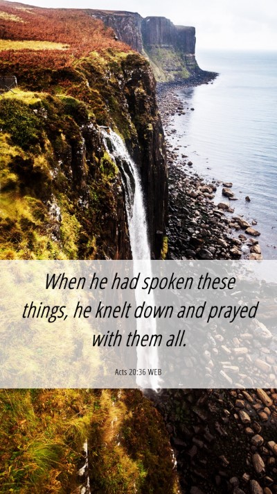 Picture 06 - Acts 20:36 WEB Mobile Phone Wallpaper - When he had spoken these things, he knelt down - Mobile Bible Verse Wallpaper