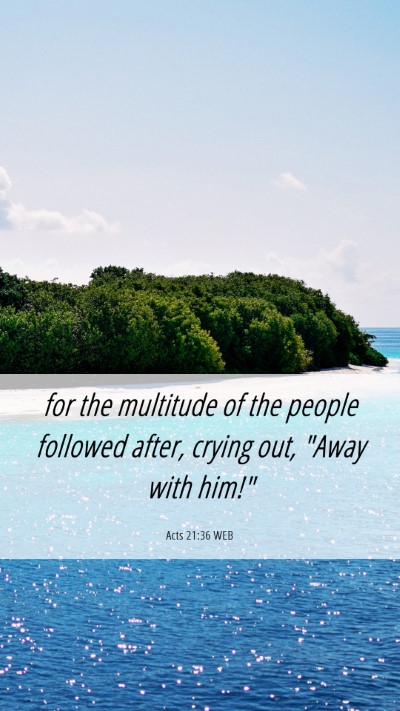 Picture 06 - Acts 21:36 WEB Mobile Phone Wallpaper - for the multitude of the people followed after, - Mobile Bible Verse Wallpaper