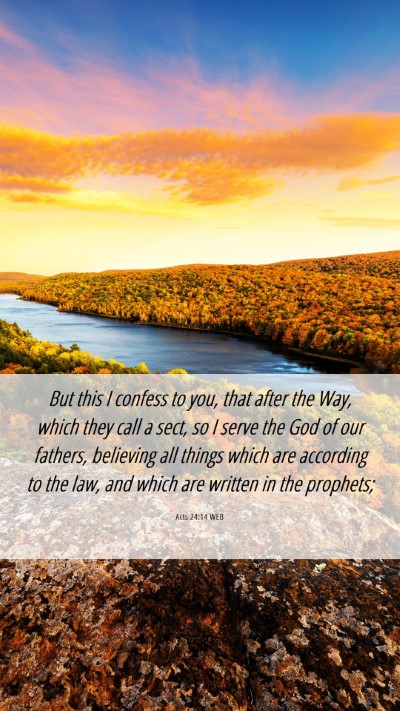 Picture 06 - Acts 24:14 WEB Mobile Phone Wallpaper - But this I confess to you, that after the Way, - Mobile Bible Verse Wallpaper