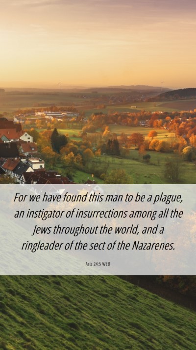Picture 06 - Acts 24:5 WEB Mobile Phone Wallpaper - For we have found this man to be a plague, an - Mobile Bible Verse Wallpaper